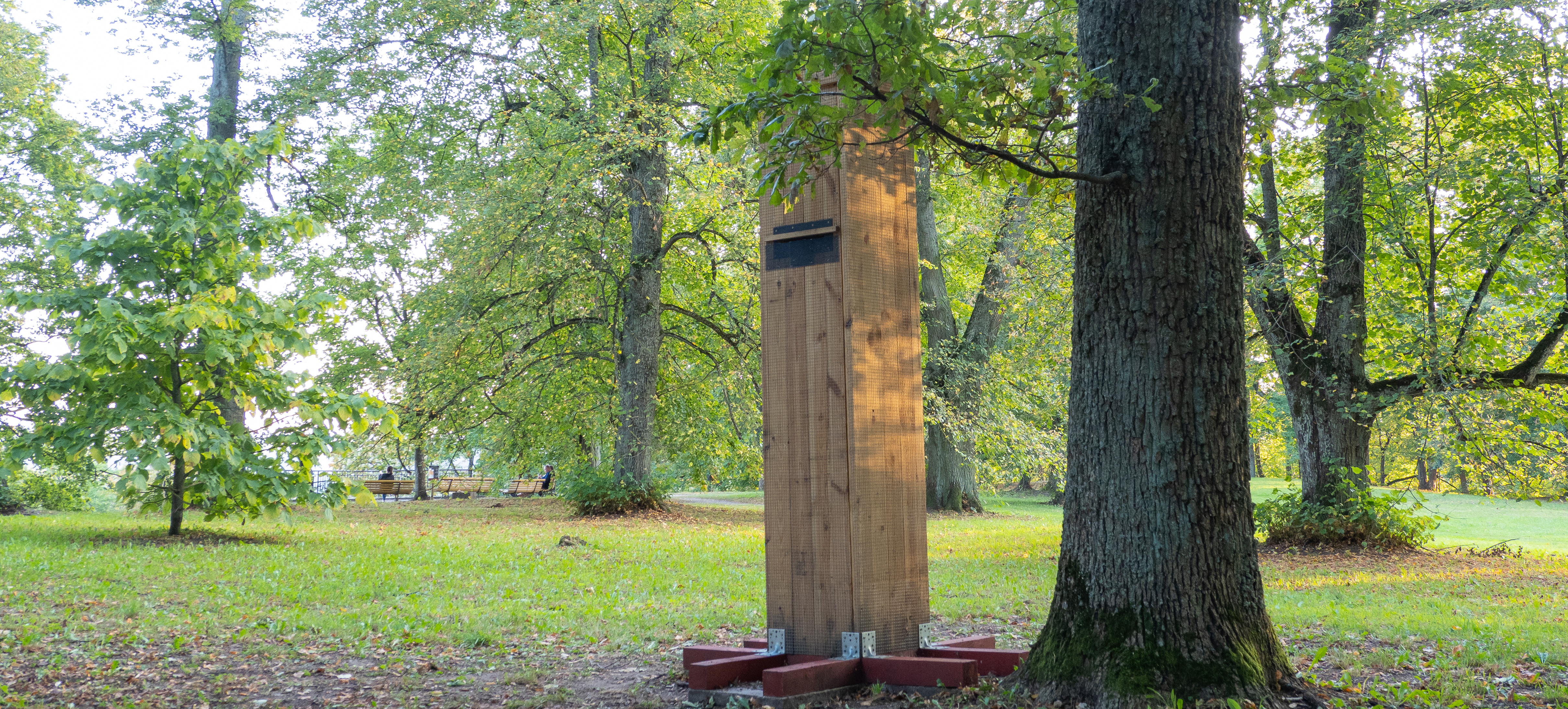 Tall wooden nesting box of hermit beetle 