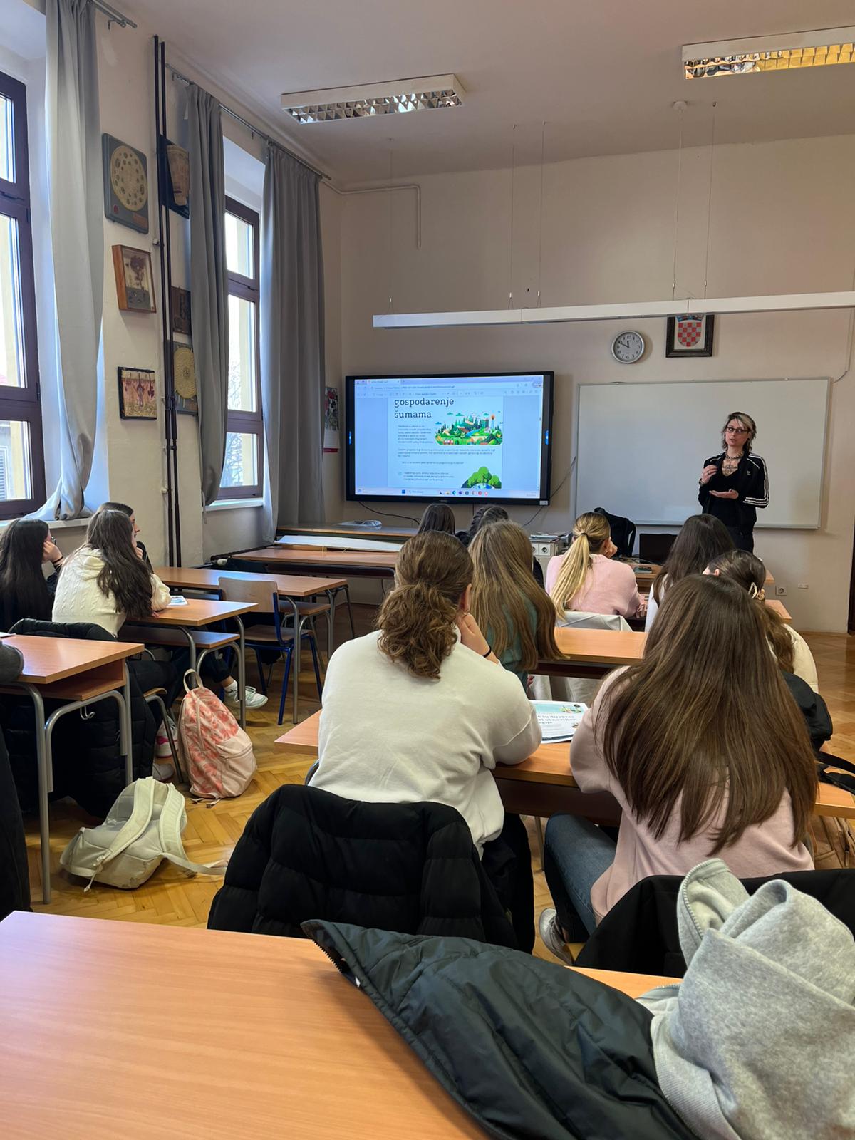 A teacher in a classroom