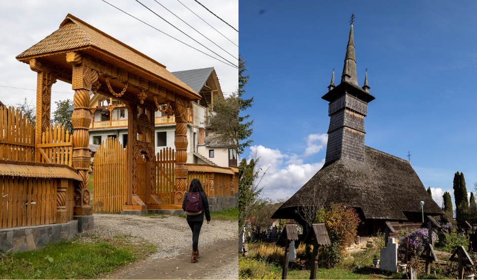 Romania - houses and graveyard