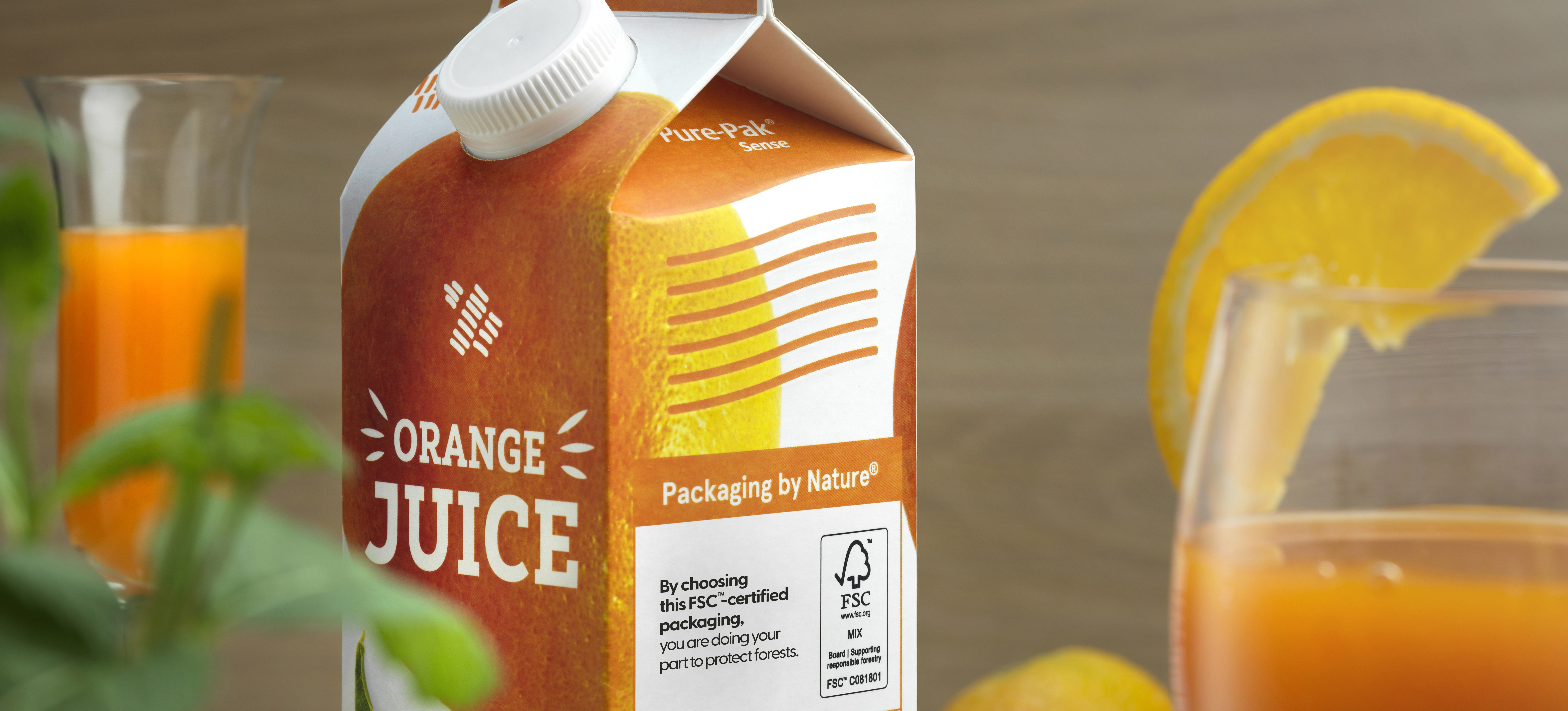 FSC certified orange juice carton
