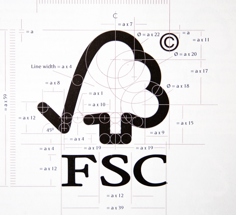 design file of the FSC logo with numerals showing proportions