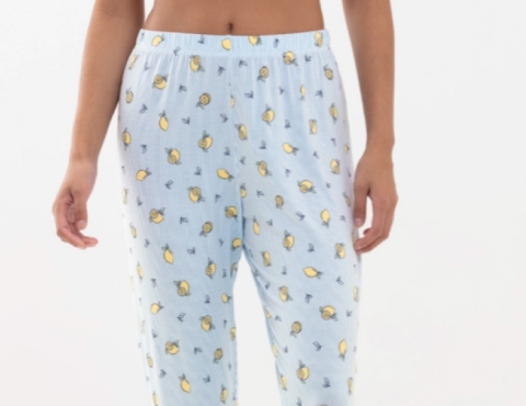 Woman modeling multicolored patterned yoga pants