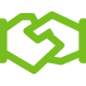 handshake light green icon