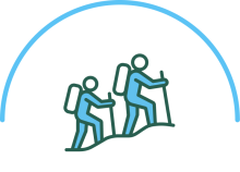 hiking people icon
