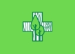 graphic of a white plus sign with green trees in the middle