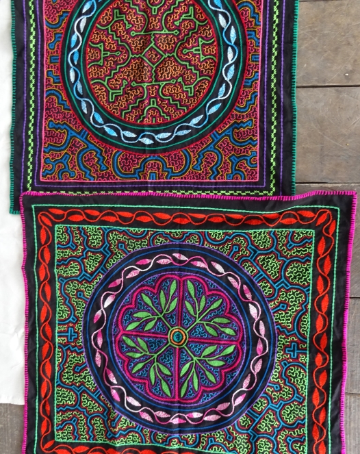 closeup of handwoven textiles
