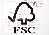 design file of the FSC logo with numerals showing proportions